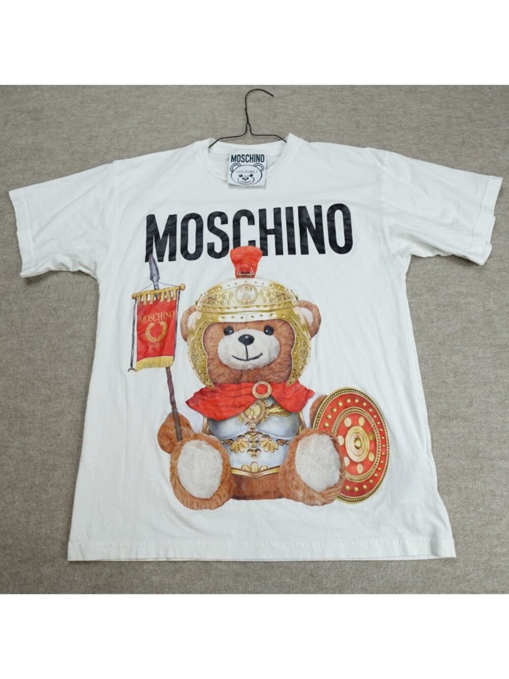 Moschino Mens Shirt Small White Roman Teddy Bear